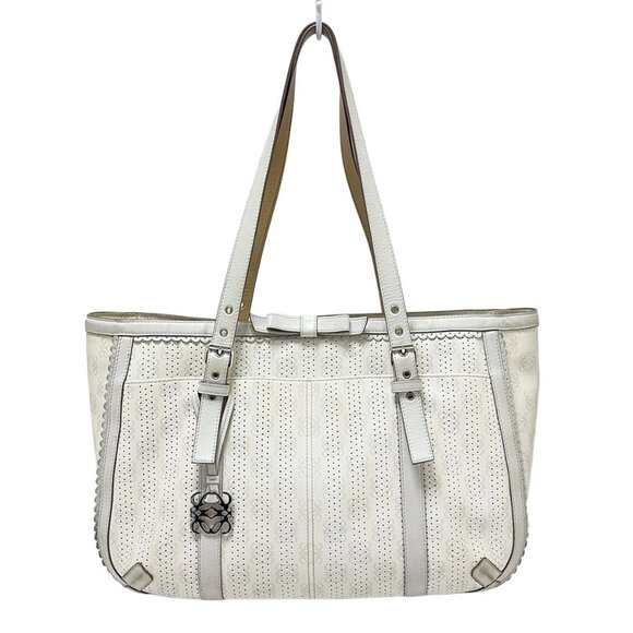 LOEWE - White Light gray PVC Leather Shoulder Bag 386-073025 - Picture 1 of 8